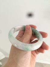 Load image into Gallery viewer, 57.7mm certificated Type A 100% Natural sunny green/white/purple Jadeite Jade bangle AY49-4128