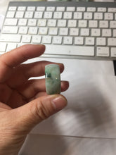 Load image into Gallery viewer, Size 10 3/4 100% natural type A sunny green light green white broad jadeite jade band ring thumb ring PC246-4