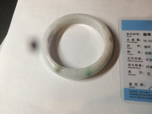 Load image into Gallery viewer, 57.8mm certified 100% natural sunny green/white jadeite jade bangle BF42-1471