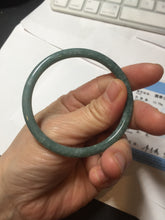 Load image into Gallery viewer, 53.2mm Certified Type A 100% Natural light green/blue slim round cut Guatemala Jadeite bangle BS61-4632