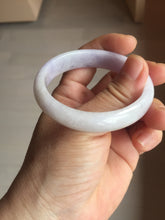 Load image into Gallery viewer, 50mm certified Type A 100% Natural purple white oval Jadeite Jade bangle BQ74-4936