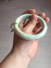 Load image into Gallery viewer, 58mm certificated Type A 100% Natural sunny green/white Jadeite Jade bangle E48-7904