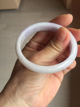 Load image into Gallery viewer, 50mm certified Type A 100% Natural purple white oval Jadeite Jade bangle BQ74-4936