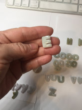 Load image into Gallery viewer, 100% natural type A green purple white jadeite jade Initial letter group PB41 E, F, H, K, P, L, O, Q, U, V, Y, Z