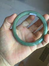 Load image into Gallery viewer, 61.2mm certified type A 100% Natural dark green gray Jadeite jade bangle PJ47-2858