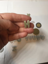 Load image into Gallery viewer, 100% natural type A green purple white jadeite jade Initial letter group PB41 E, F, H, K, P, L, O, Q, U, V, Y, Z