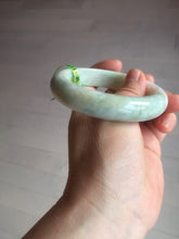 Load image into Gallery viewer, 58mm certificated Type A 100% Natural sunny green/white Jadeite Jade bangle E48-7904
