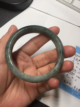 Load image into Gallery viewer, 54.5mm certified 100% natural dark green black jadeite jade bangle AS87-7064