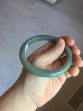 Load image into Gallery viewer, 61.2mm certified type A 100% Natural dark green gray Jadeite jade bangle PJ47-2858