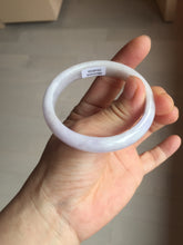 Load image into Gallery viewer, 50mm certified Type A 100% Natural purple white oval Jadeite Jade bangle BQ74-4936
