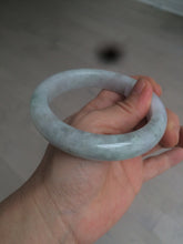 Load image into Gallery viewer, 61.8 mm certified type A 100% Natural light green/white/purple chubby Jadeite Jade bangle BH44-2807