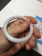 Load image into Gallery viewer, 50mm certified Type A 100% Natural light green purple white oval slim Jadeite Jade bangle D160-6354