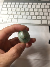 Load image into Gallery viewer, Size 10 3/4 100% natural type A sunny green light green white broad jadeite jade band ring thumb ring PC246-4
