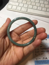 Load image into Gallery viewer, 53.2mm Certified Type A 100% Natural light green/blue slim round cut Guatemala Jadeite bangle BS61-4632
