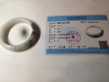 Load image into Gallery viewer, 57.7mm certified 100% natural type A watery green/white/purple jadeite jade bangle BF43-1475