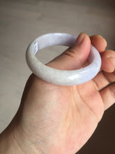 Load image into Gallery viewer, 50mm certified Type A 100% Natural purple white oval Jadeite Jade bangle BQ74-4936