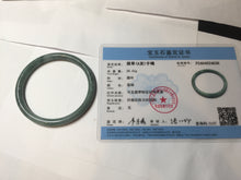 Load image into Gallery viewer, 55mm Certified Type A 100% Natural light green/blue slim round cut Guatemala Jadeite bangle BS62-4636