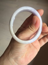Load image into Gallery viewer, 50mm certified Type A 100% Natural purple white oval Jadeite Jade bangle BQ74-4936