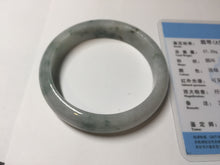 Load image into Gallery viewer, 55mm certified 100% natural icy watery light green with green floating flowers jadeite jade bangle AS88-7068