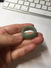 Load image into Gallery viewer, Size 11 1/2 100% natural type A oily dark green light green white broad jadeite jade band ring thumb ring PC246-5