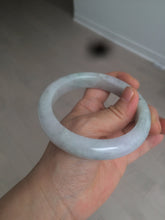 Load image into Gallery viewer, 61.8 mm certified type A 100% Natural light green/white/purple chubby Jadeite Jade bangle BH44-2807