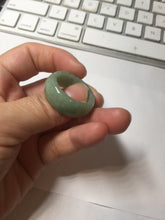 Load image into Gallery viewer, Size 11 1/2 100% natural type A oily dark green light green white broad jadeite jade band ring thumb ring PC246-5