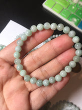 Load image into Gallery viewer, 6.3mm 100% natural type A green/white jadeite jade beads bracelet group BK104 added-on item