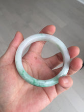 Load image into Gallery viewer, 56.1mm certified 100% natural icy watery light white/sunny green jadeite jade bangle BN71-3879