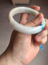 Load image into Gallery viewer, 56.8mm certificated Type A 100% Natural sunny green/white/brown Jadeite Jade bangle E48-3335