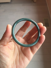 Load image into Gallery viewer, 55.3mm Certified Type A 100% Natural dark green/blue/gray Guatemala slim round cut Jadeite bangle PH135-4297