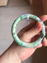 Load image into Gallery viewer, 58mm Certified Type A 100% Natural Sunny Green Brown with Green Floating Flowers round cut Jadeite Jade Bangle PC211-6216 58/11.3/10.6mm