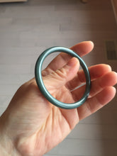 Load image into Gallery viewer, 55.3mm Certified Type A 100% Natural dark green/blue/gray Guatemala slim round cut Jadeite bangle PH135-4297