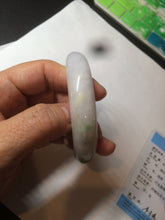 Load image into Gallery viewer, 57.7mm certified 100% natural type A watery green/white/purple jadeite jade bangle BF43-1475