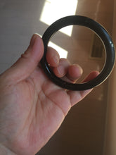 Load image into Gallery viewer, 58.4mm certified 100% Natural dark green/black meteorite round cut nephrite bangle HN134-0605