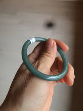 Load image into Gallery viewer, 48mm Certified Type A 100% Natural deep sea green/blue/gray/white oval round cut Guatemala Jadeite bangle KS95-2468