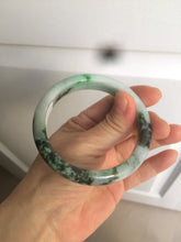 Load image into Gallery viewer, 56.3mm certified 100% natural Type A dark green/sunny green jadeite jade bangle K106-2835