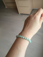 Load image into Gallery viewer, 6.3mm 100% natural type A green/white jadeite jade beads bracelet group BK104 added-on item
