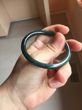 Load image into Gallery viewer, 54.7mm Type A 100% Natural dark Green/Gray/Black/blue Guatemala Slim Round Cut Jadeite Bangle PJ131-1374
