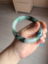 Load image into Gallery viewer, 60.3mm certified type A 100% Natural green/black Jadeite Jade bangle BM42-8565