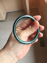 Load image into Gallery viewer, 54.7mm Type A 100% Natural dark Green/Gray/Black/blue Guatemala Slim Round Cut Jadeite Bangle PJ131-1374