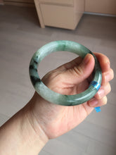 Load image into Gallery viewer, 60.3mm certified type A 100% Natural green/black Jadeite Jade bangle BM42-8565