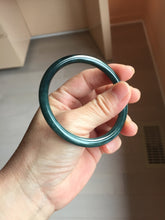 Load image into Gallery viewer, 54.7mm Type A 100% Natural dark Green/Gray/Black/blue Guatemala Slim Round Cut Jadeite Bangle PJ131-1374