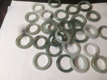 Load image into Gallery viewer, 100% natural type A watery green/white/yellow/dark green/gray big defect jadeite jade band ring AY1 (Added-on items, not sale individually.)