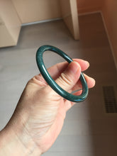 Load image into Gallery viewer, 54.7mm Type A 100% Natural dark Green/Gray/Black/blue Guatemala Slim Round Cut Jadeite Bangle PJ131-1374