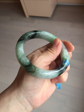 Load image into Gallery viewer, 60.3mm certified type A 100% Natural green/black Jadeite Jade bangle BM42-8565