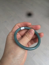 Load image into Gallery viewer, 48mm Certified Type A 100% Natural deep sea green/blue/gray/white oval round cut Guatemala Jadeite bangle KS95-2468