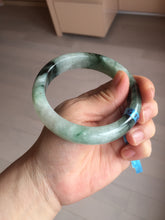 Load image into Gallery viewer, 60.3mm certified type A 100% Natural green/black Jadeite Jade bangle BM42-8565