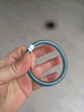 Load image into Gallery viewer, 48mm Certified Type A 100% Natural deep sea green/blue/gray/white oval round cut Guatemala Jadeite bangle KS95-2468