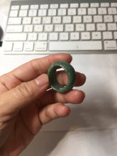 Load image into Gallery viewer, Size 12 1/2 100% natural type A oily dark green broad jadeite jade band ring thumb ring PC2466