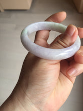 Load image into Gallery viewer, 54.5mm certified Type A 100% Natural sunny green purple white Jadeite Jade bangle BQ73-4931